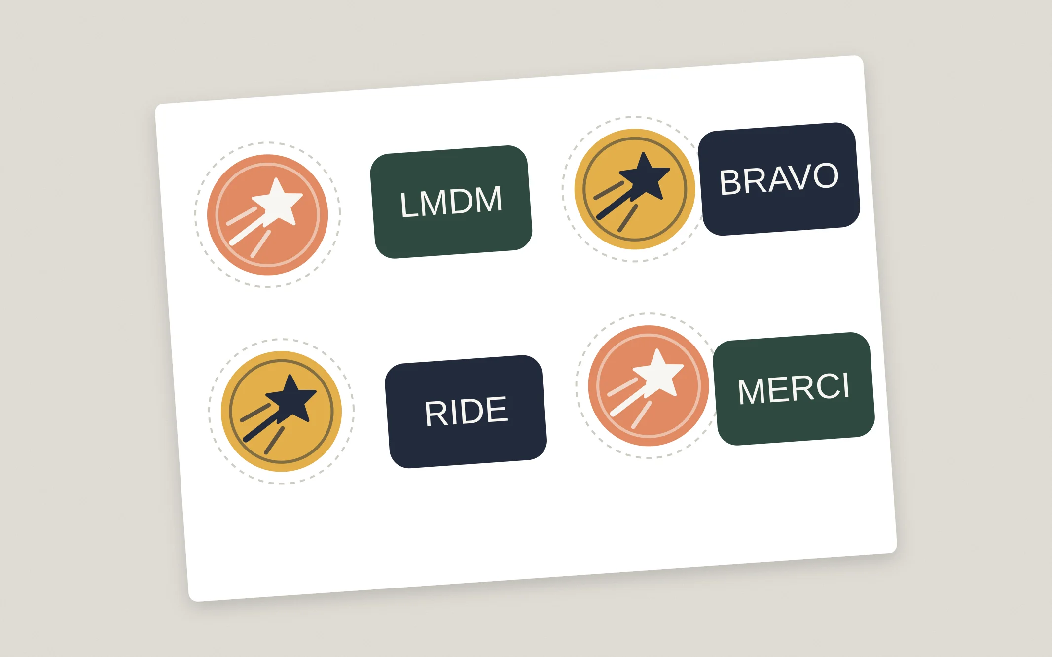 Planche de stickers découpés à la forme